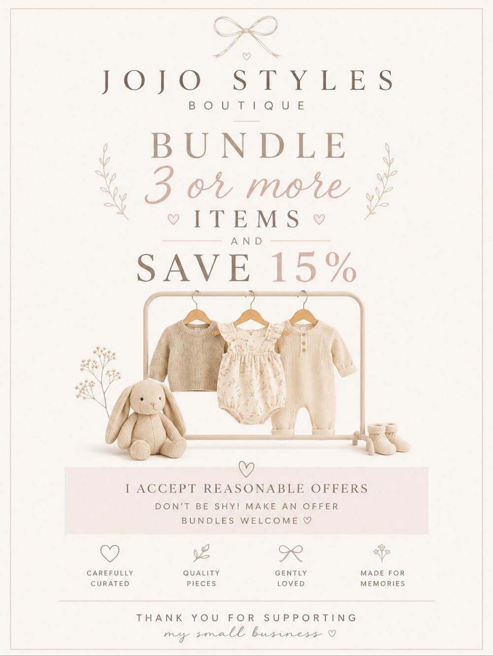 BUNDLE 3 OR MORE ITEMS AND SAVE 15%